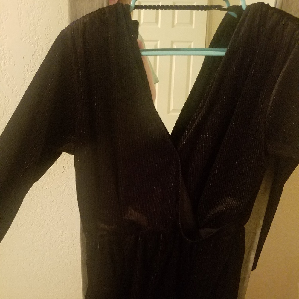 Black Velour Romper